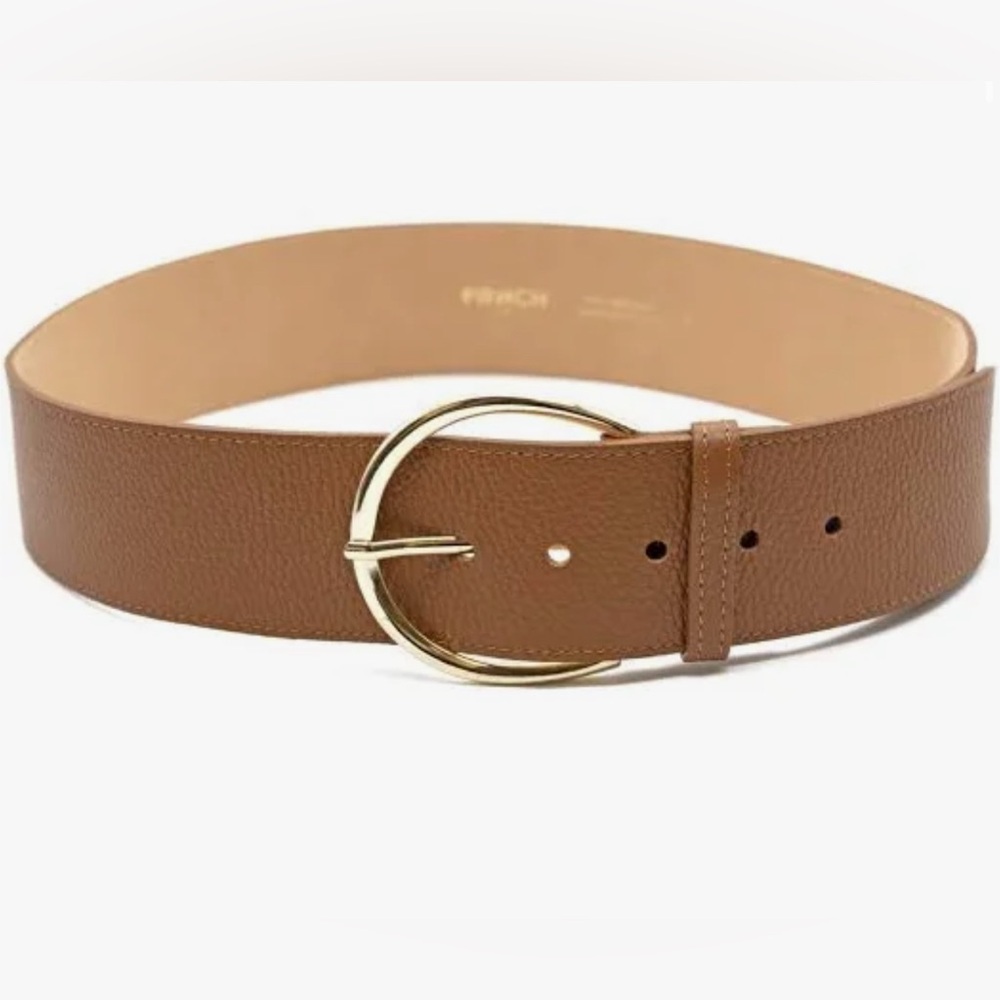 FRNCH Chahira grain leather belt sz L